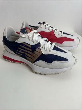 New Balance 327 x Kiks x Nuttsh Art Sneakers Mens 9.5D White Red Blue